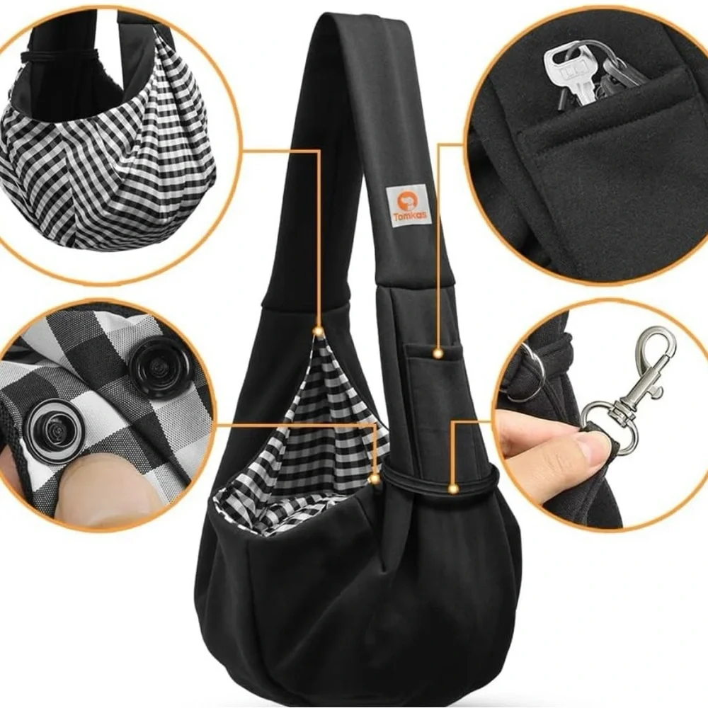 Tomkas Dog Carrier Sling for small cats and dogs.